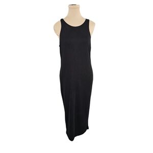 Good American Black Halter Sheath Stretchy Bodycon Dress Sz 4